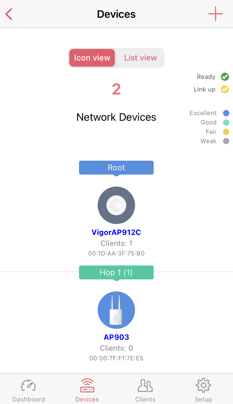 a screenshot of DrayTek Wireless iOS App